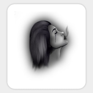 Smoking girl Sticker